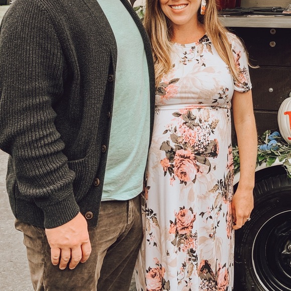 Maternity Ivory Floral Maxi Dress - Picture 6 of 9